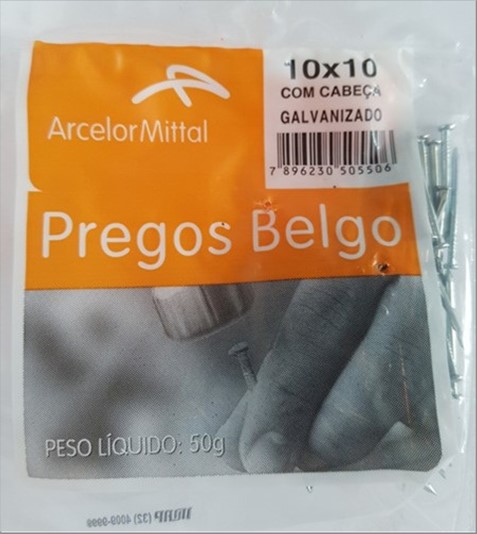Prego Belgo Galv. 8 X 8 C/C 50Gr
