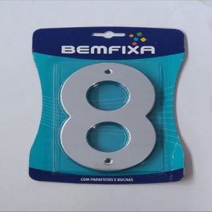 Numero Bemfixa Residencial 145mm Prata 8