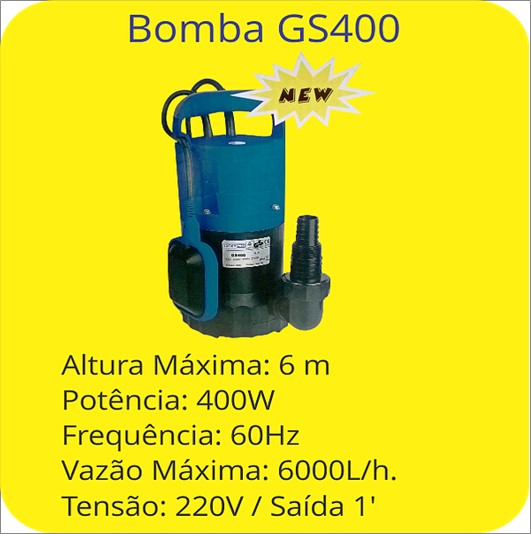 Bomba Dymar Sub Wmsh40/Gs-400 0,5Hp Agu Limpa 220V