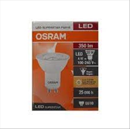 Lampada Osram Led Par16 Glass Gu10 4W Biv 2700K