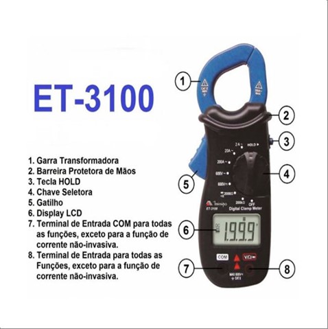 Amperimetro Minipa Et-3100 Digital