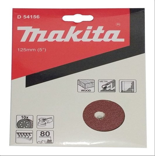 Disco Makita D-54156 Lixa 125mm Grao 80 C/10 Unid