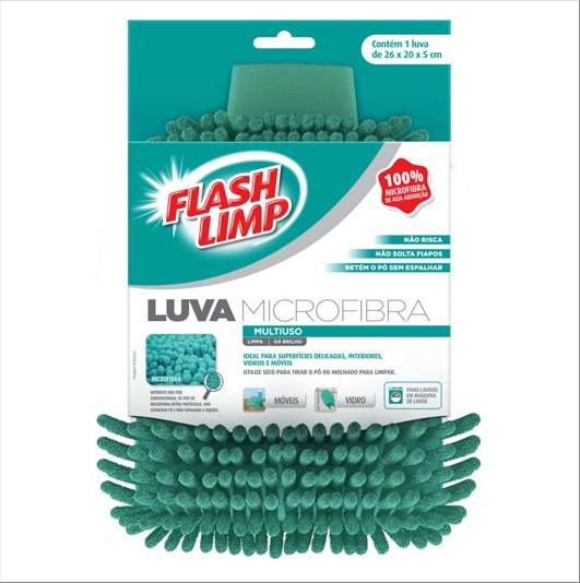 Luva Flash Limp Flp6681 Multiuso Microfibra
