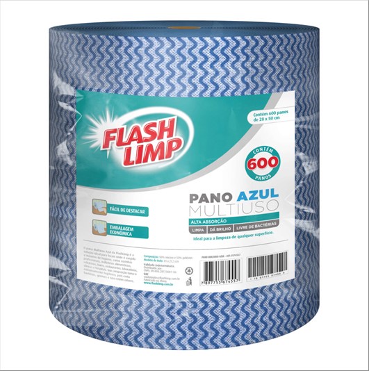 Pano Flash Limp Flp4564 Limpeza Multiuso Rolo