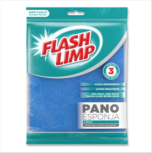 Pano Flash Limp Flp6149 Esponja 3 Pcs