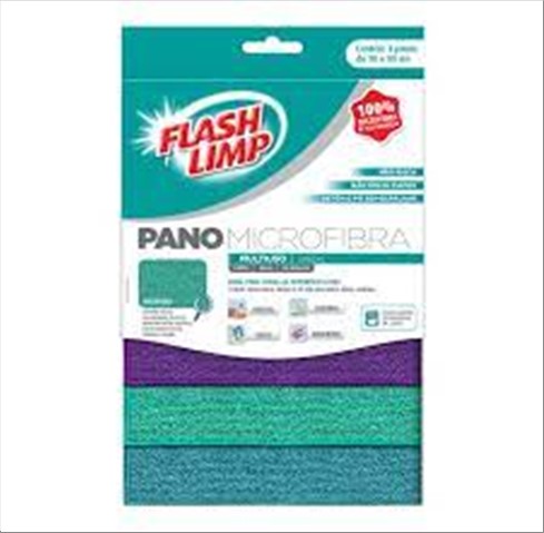 Pano Flash Limp Flp6742 Microfibra Multiuso 3Pc