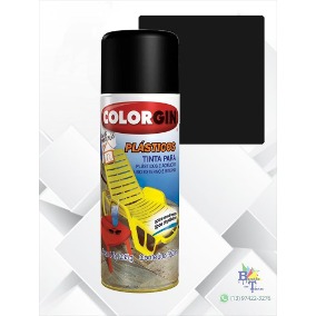 Esmalte Colorgin 1502 Plastico Spray Preto 235G