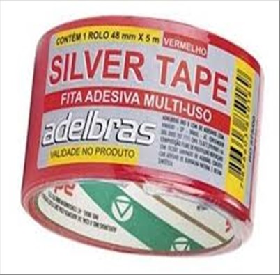 Fita Adelbras Silver Tape 5M 48mm Vermelha