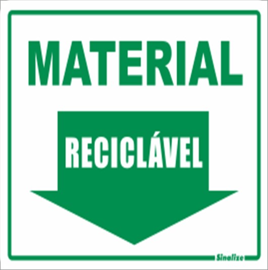 Placa Sinalize 220Bl Material Reciclavel