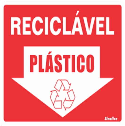 Placa Sinalize 220Bk Reciclavel Plastico