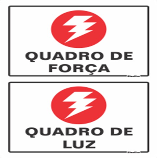 Placa Sinalize 250Ax Quadro Forca/Luz