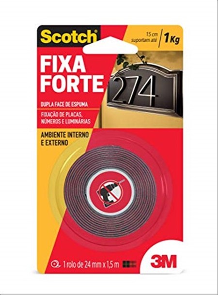 Fita 3M Scotch Fixa Forte 24mm X 1.5mt Espuma
