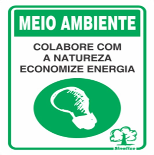 Placa Sinalize 250Cb Colabore C/Natu  Econ Energia