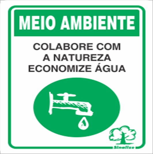 Placa Sinalize 250Cc Colabore C/Natureza Econ Agua