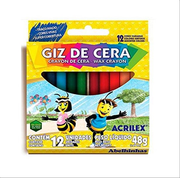 Giz Cera Acrilex 48G 12 Cores (Ref.9012) 12X1$