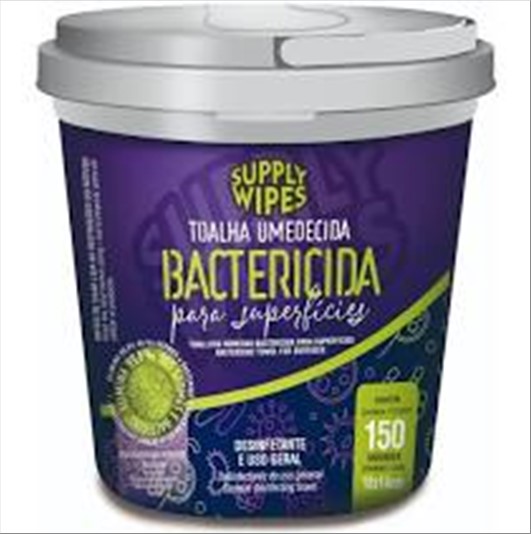 Toalha Supply Wipes Umedecida Bactericida 150Un