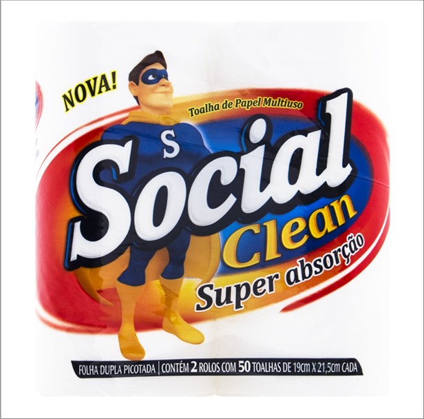 Papel Toalha Social Clean Snack 2Un