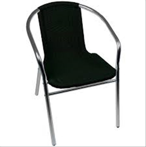 Cadeira Mor Poltrona Aluminio Rattan Preta