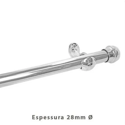 Conjunto Kaitos Cortina Aluminio 2.0mt Cromado