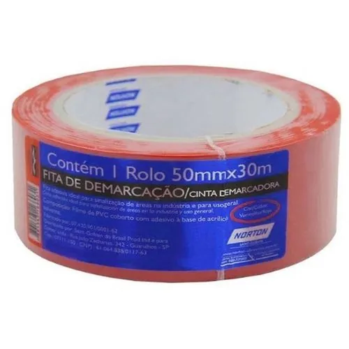 Fita Norton Demarcacao Vermelho 48mm X 14m