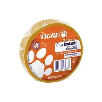 Fita Isolante Tigre Amarela 10mt