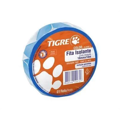 Fita Isolante Tigre Azul 10mt