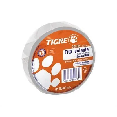 Fita Isolante Tigre Branca 10mt