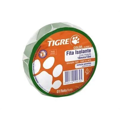 Fita Isolante Tigre Verde 10mt