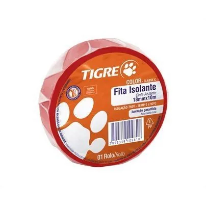 Fita Isolante Tigre Vermelha 10mt