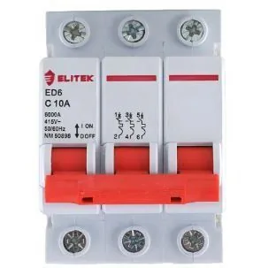 Disjuntor Elitek  Triipolar 32a Curva C 6ka/3ka