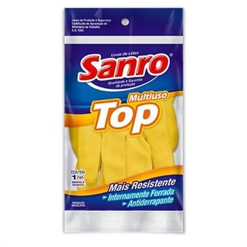 Luva Sanro Top Media Pvc