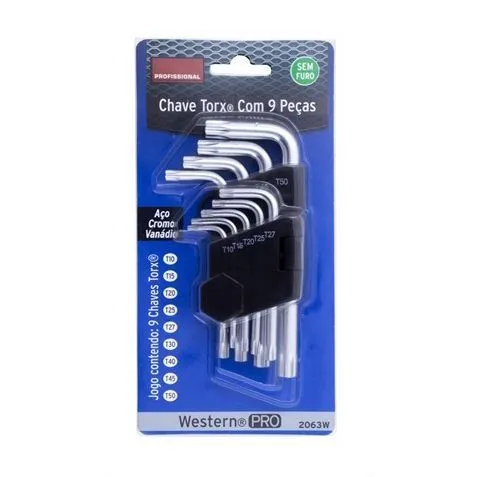 Jogo Western 2064w Chave Torx C/ Furo 9pcs
