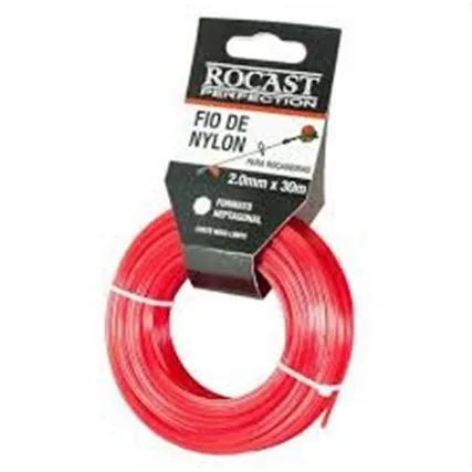 Linha Rocast Nylon Vermelha  Quad. 1.6mm 30mt