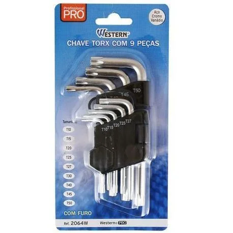 Jogo Western 2063w Chave Torx  S/ Furo 9 Pcs