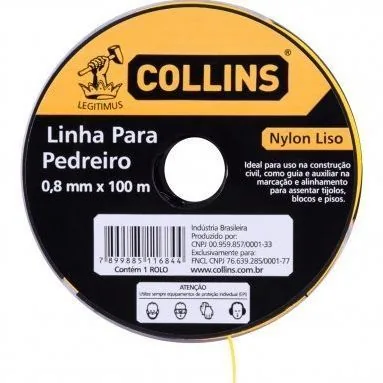 Linha Collins 849316 Pedreiro Nylon Liso 100mt