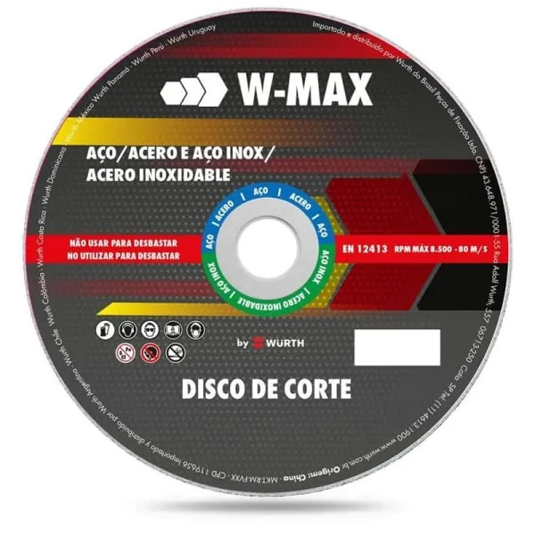 Disco Wurth Corte Aco W-max 180x2.5x22.23mm
