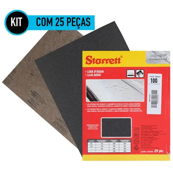 Lixa Starrett D'agua 225.0x275.0mm Grao 100