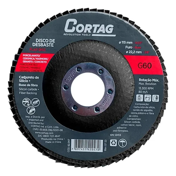 Disco Cortag Desbaste Flap G 60 4.1/2" 115 mm