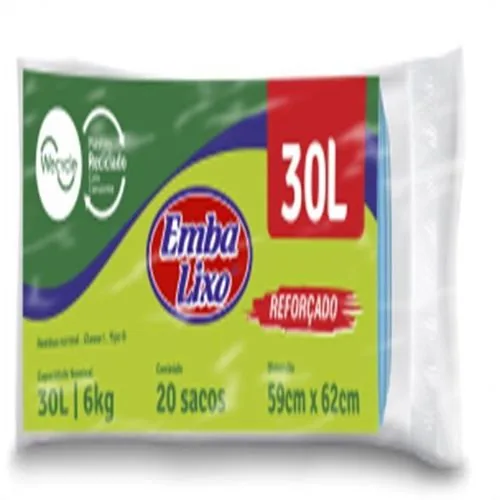 Saco Embalixo Lixo 30lt C/10 Un 6kg