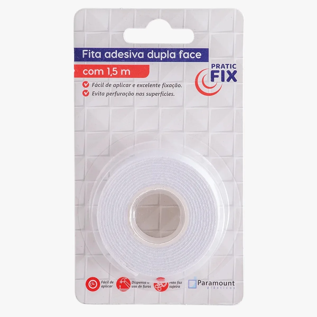 Fita Paramount 1349 Adesiva Dupla Face Pratic 1.5m