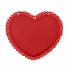 Prato Lyor 28512 Porcelana Coracao Vermelho 25x22x