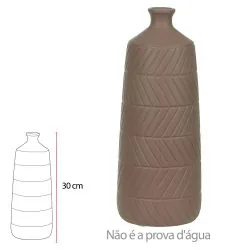 Vaso Florarte Decorativo Ceramica Marrom 30cm
