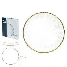Prato Florarte Raso 27cm Canelado C/borda Dour