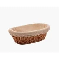 Cesta Lyor Oval Rattan Plastico Forro Tecido 24cm