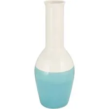 Vaso Aquamare Garrafa Ceramica Azul   12642