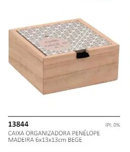 Caixa Penelope Madeira Bege 13844