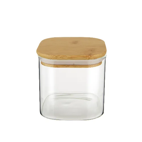 Pote Euro Vdr2307 Qd Vidro Slim Tampa Bambu 650ml