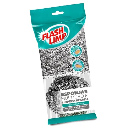 Esponja Flash Limp Multiuso E Limpeza Pesada 2pc