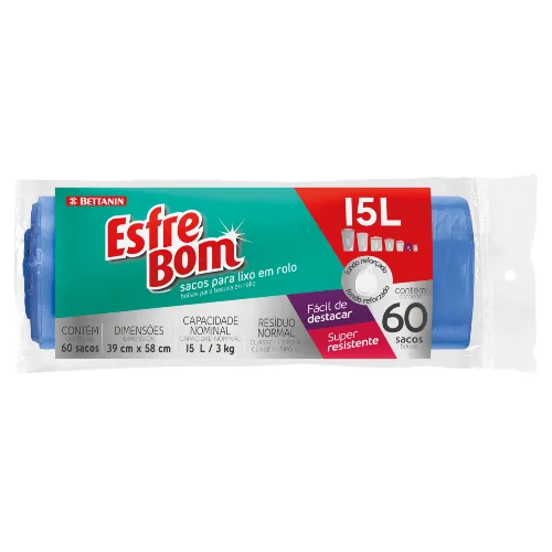 Saco Esfrebom Lixo 15lt Rolo