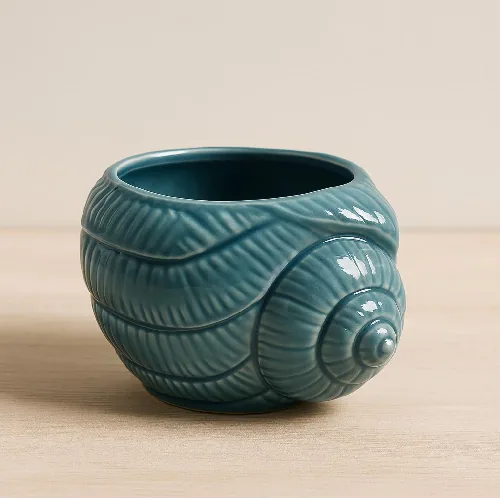 Vaso Tuut Dolomita Shell Azul 16x12x8cm 30063